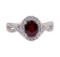 1.17 ctw Ruby and Diamond Ring - 14KT White Gold