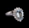 2.52 ctw Aquamarine and Diamond Ring - 14KT White Gold