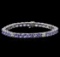 14KT White Gold 13.13 ctw Tanzanite and Diamond Bracelet