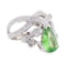 2.23 Tsavorite and Diamond Ring - 14KT White Gold