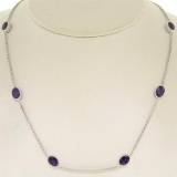 14k White Gold 8 ctw 8 Station Amethyst by the Yard 20