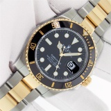 Rolex Submariner 18K Yellow Gold/SS With Box And Booklets Random Serial Ceramic