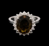 3.90 ctw Tourmaline and Diamond Ring - 14KT White Gold