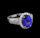 14KT White Gold 2.88 ctw Tanzanite and Diamond Ring