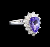 14KT White Gold 2.19 ctw Tanzanite and Diamond Ring