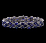 14KT White Gold 32.00 ctw Sapphire and Diamond Bracelet