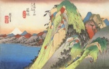 Hiroshige High Rocks by a Lake