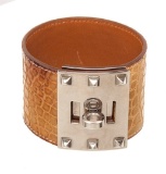 Hermes Tan Brown Alligator Bracelet