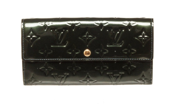 Louis Vuitton Black Vernis Leather Sarah Wallet