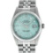 Rolex Mens Stainless Steel Ice Blue Diamond Oyster Perpetual 36MM Datejust Wrist