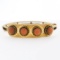 Antique Victorian Handmade 14K Yellow Gold Fine 7mm Coral Open Bangle Bracelet