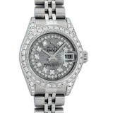 Rolex Ladies Stainless Steel Quickset Meteorite Diamond Lugs Jubilee Datejust Wr