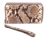 Michael Kors Snakeskin Embossed Leather Fulton Wristlet Wallet