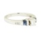 0.60 ctw Diamond and Sapphire Ring - 14KT White Gold