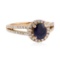 1.69 ctw Sapphire and Diamond Ring - 14KT Rose Gold