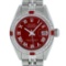 Rolex Ladies Stainless Steel Red Diamond & Ruby 26MM Oyster Perpetual Datejust