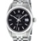 Rolex Mens Stainless Steel Black Index 36mm Oyster Perpetual Datejust Wristwatch