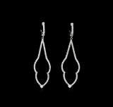 1.17 ctw Diamond Earrings - 14KT White Gold