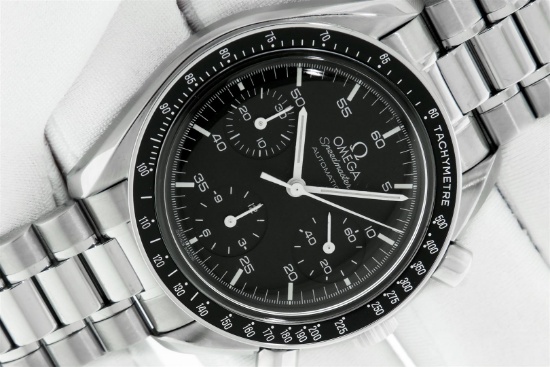 Omega Mens 39MM Speedmaster Automatic Stainless Steel Chronograph Watch