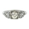 Antique Art Deco Platinum 1.03 ctw European Cut Diamond Buckle Engagement Ring
