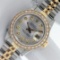 Rolex Ladies 2 Tone Silver Diamond Datejust Wristwatch With Rolex Box