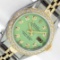 Ladies 26MM Datejust Green Diamond Oyster Perpetual 2T and SS