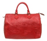 Louis Vuitton Red Epi Leather Speedy 30 cm Bag