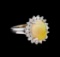 3.07 ctw Opal and Diamond Ring - 14KT White Gold