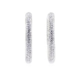 4.70 ctw Round Brilliant Cut Diamond Inside / Outside Earrings - 14KT White Gold