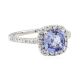 1.96 ctw Sapphire and Diamond Ring - 14KT White Gold