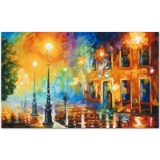 Misty City by Afremov (1955-2019)