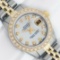Rolex Ladies 2 Tone MOP Diamond Oyster Perpetual Datejust Wristwatch With Rolex
