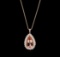 23.16 ctw Morganite and Diamond Pendant With Chain - 14KT Rose Gold