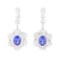 11.90 ctw Tanzanite And Diamond Earrings - 18KT White Gold