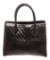Chanel Black Leather Double Handle Tote Bag