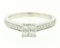 14k White Gold 0.79 ctw Illusion Solitaire Princess Cut Diamond Engagement Ring