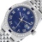 Rolex Mens Stainless Steel Blue Roman Diamond & Sapphire 36MM Oyster Perpetual D