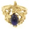 Estate 14kt Yellow Gold 1.98 ctw Amethyst Coral Reef Nugget Cocktail Ring