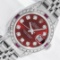 Rolex Ladies Stainless Steel Diamond Lugs & Ruby Datejust Wristwatch With Rolex