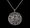 0.94 ctw Diamond Pendant With Chain - 14KT White Gold