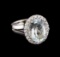 5.67 ctw Aquamarine and Diamond Ring - 14KT White Gold