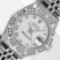 Rolex Ladies Stainless White Roman Pyramid Diamond Datejust Wristwatch With Role