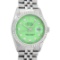 Rolex Mens Stainless Steel Green Diamond 36MM Oyster Perpetual Datejust