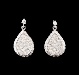 14KT White Gold 2.02 ctw Diamond Earrings