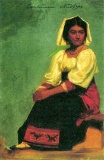 Costume Study of a Seated Woman by Albert Bierstadt