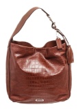 Coach Brown Leather Avery Embossed Satchel