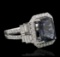 18KT White Gold 4.68 ctw Tanzanite and Diamond Ring