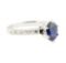 1.73 ctw Blue Sapphire and Diamond Ring - 14KT White Gold