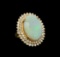 14KT Yellow Gold 8.95 ctw Opal and Diamond Ring