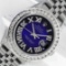 Rolex Mens Stainless Steel Blue Vignette Roman 3 ctw Diamond Datejust Wristwatch